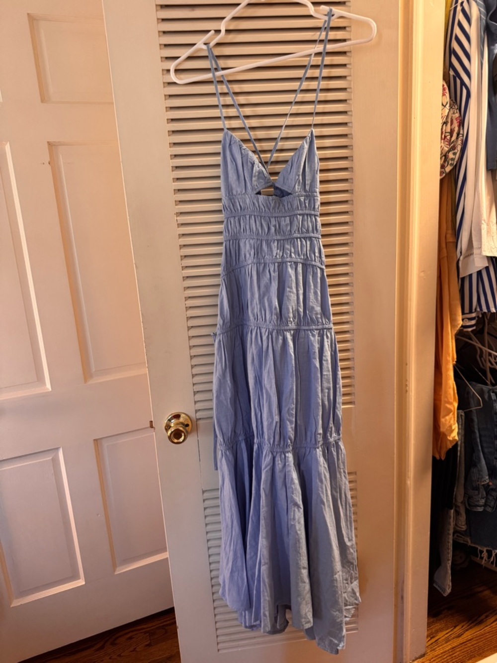 REVOLVE Light Blue Strappy Midi Dress